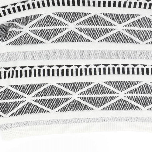 F&F Womens White Geometric  Pullover Jumper Size 14