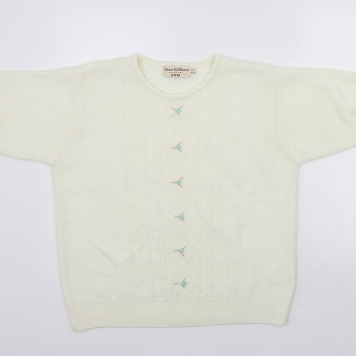 EWM Womens White   Pullover Jumper Size M
