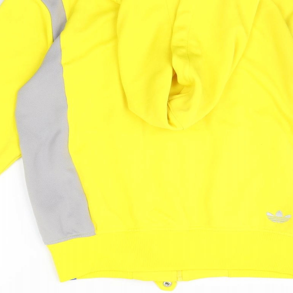 adidas Womens Yellow   Full Zip Jumper Size L  - NEEDS A GOOD CLEAN