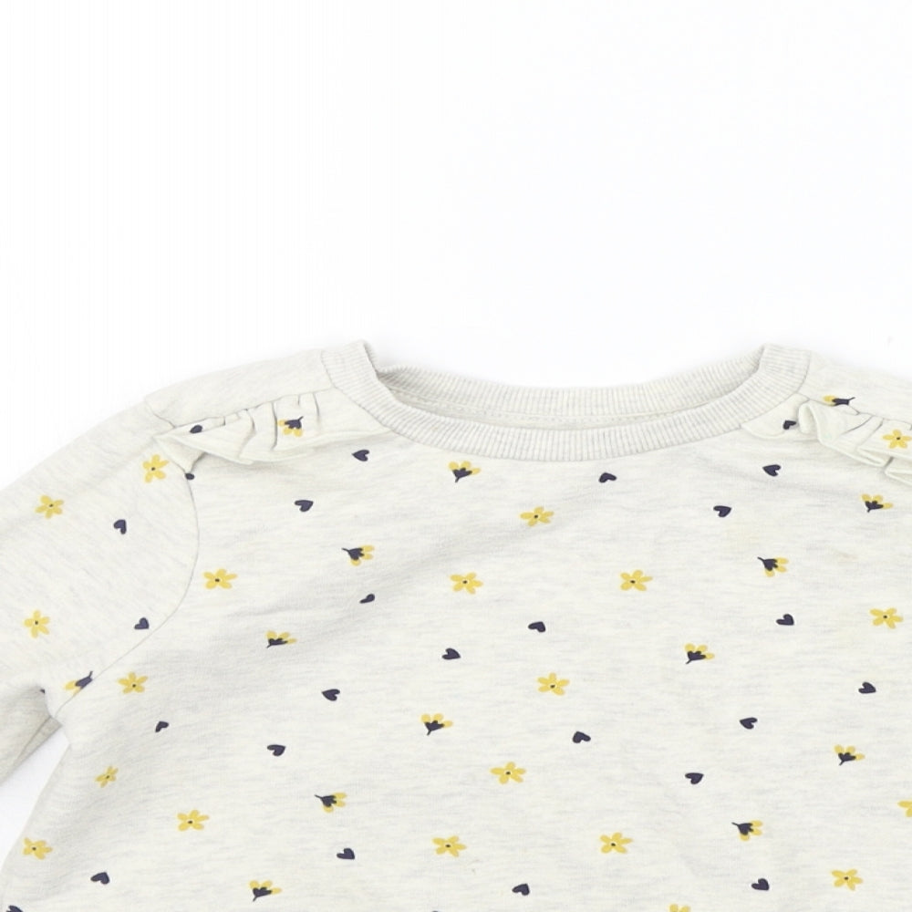 George Girls Beige Polka Dot  Pullover Jumper Size 3-4 Years