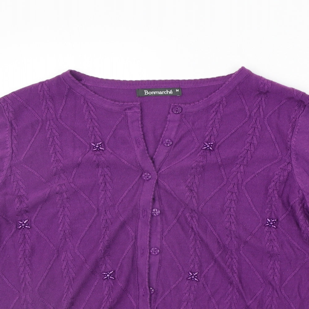 BONMARCHE Womens Purple   Cardigan Jumper Size M