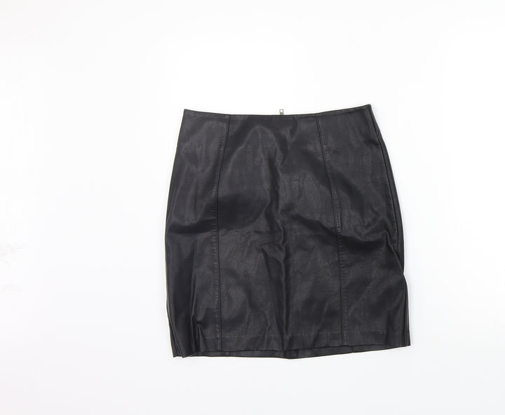 New Look Womens Black A-Line Skirt Size 8