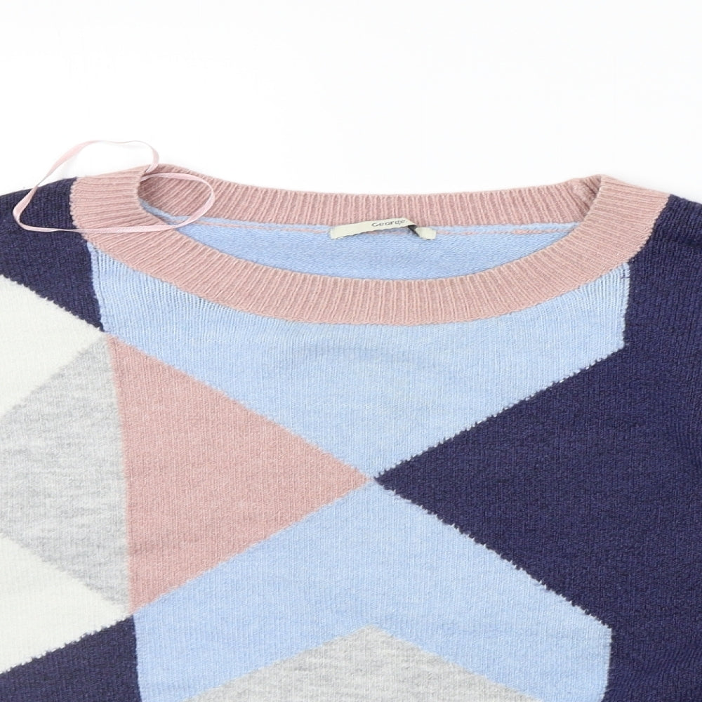 George Womens Grey Geometric  Pullover Jumper Size 22