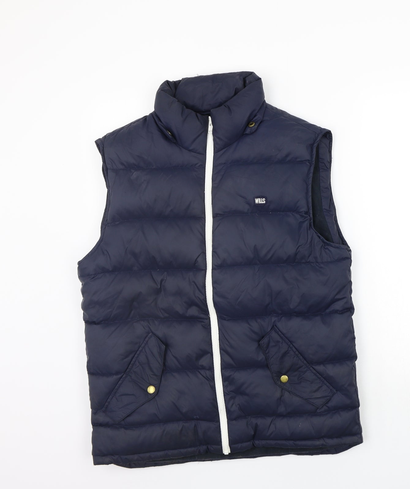 Jack Wills Womens Blue Houndstooth  Gilet Coat Size M
