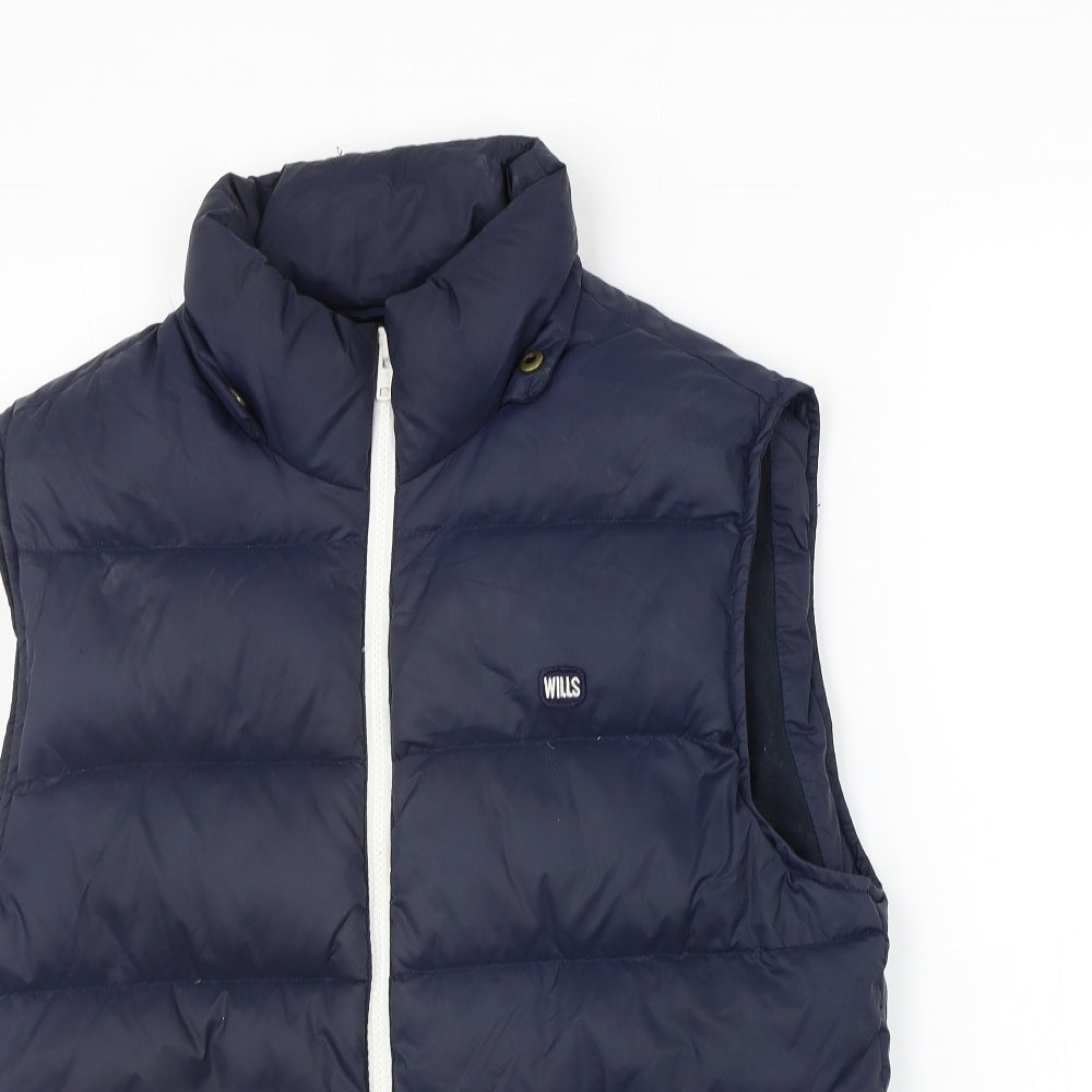 Jack Wills Womens Blue Houndstooth  Gilet Coat Size M