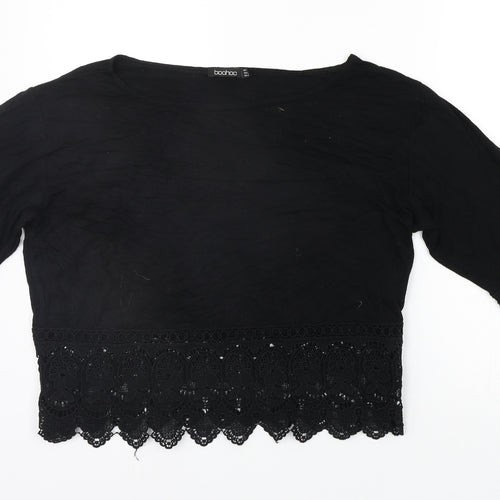 Boohoo Womens Black   Basic T-Shirt Size 10