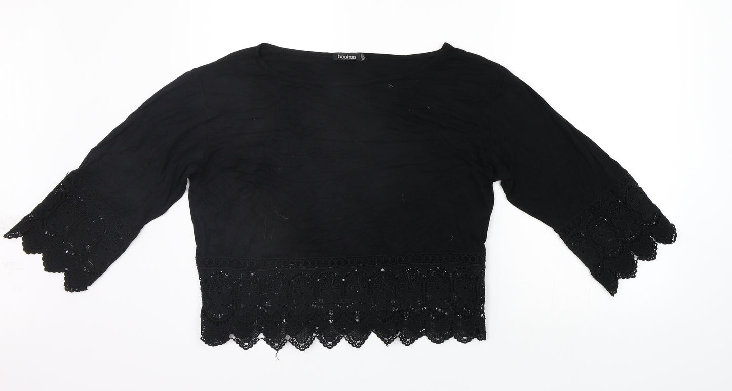 Boohoo Womens Black   Basic T-Shirt Size 10