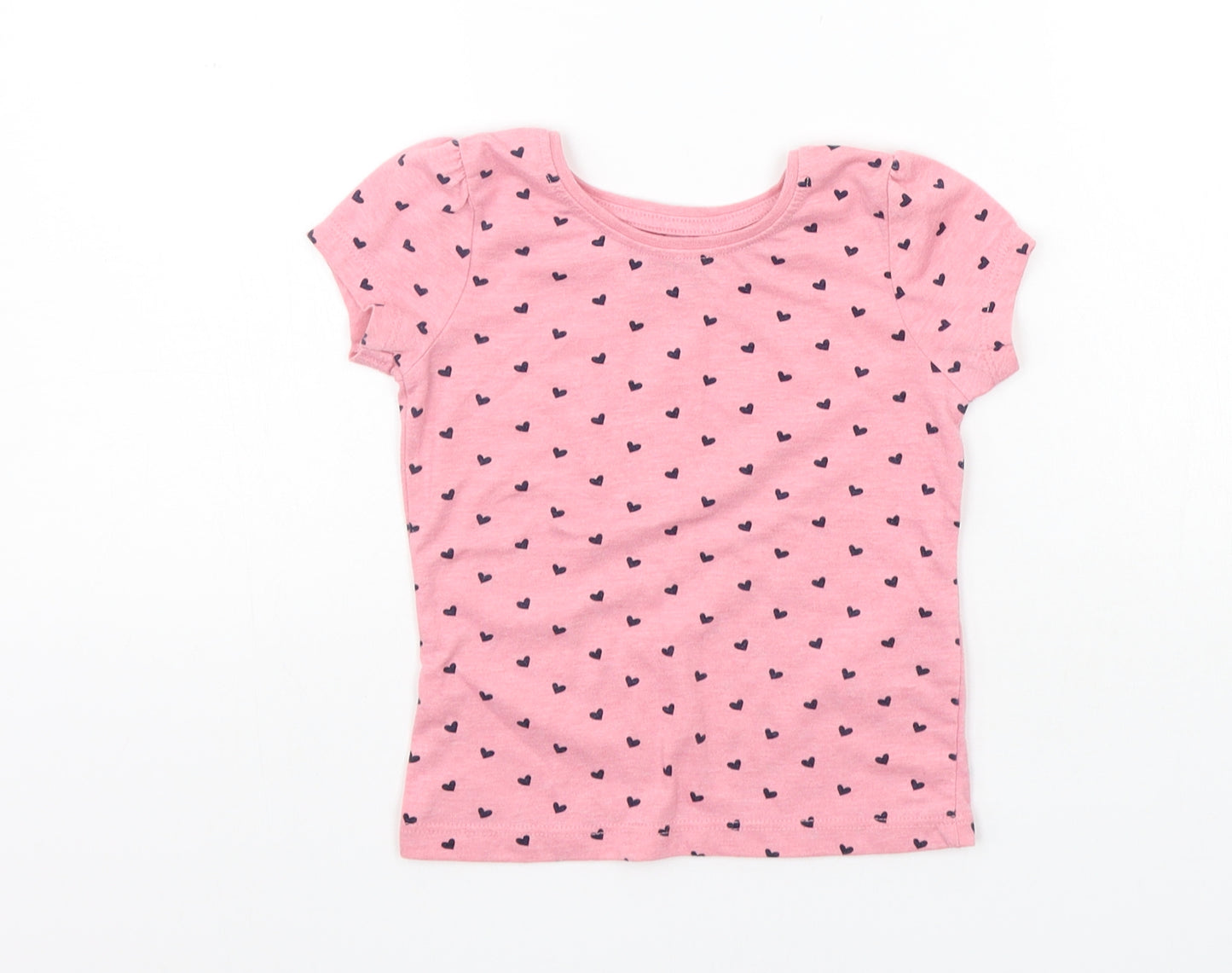 Young Dimension Girls Orange Geometric  Basic T-Shirt Size 3-4 Years