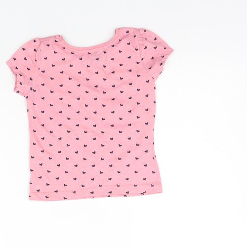 Young Dimension Girls Orange Geometric  Basic T-Shirt Size 3-4 Years