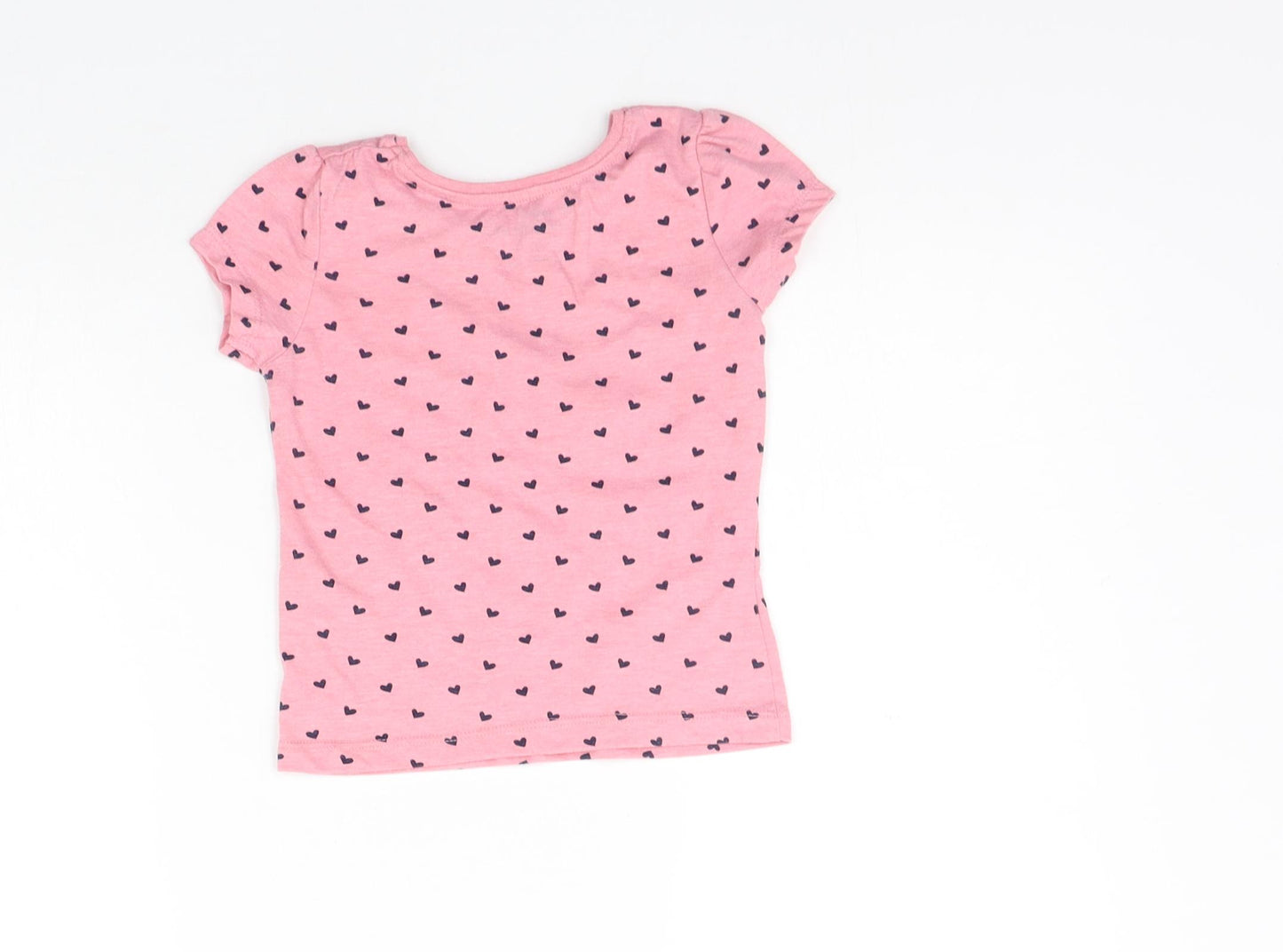 Young Dimension Girls Orange Geometric  Basic T-Shirt Size 3-4 Years