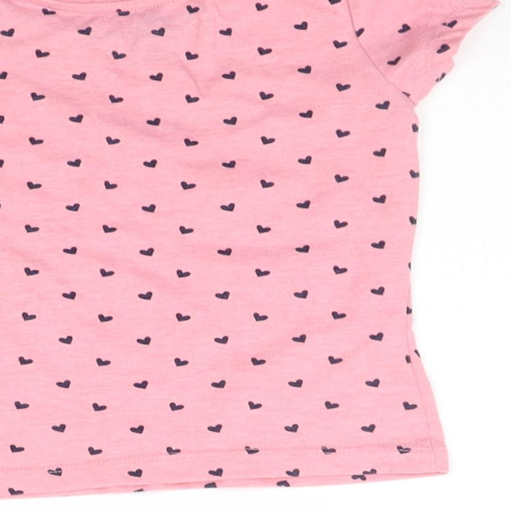 Young Dimension Girls Orange Geometric  Basic T-Shirt Size 3-4 Years