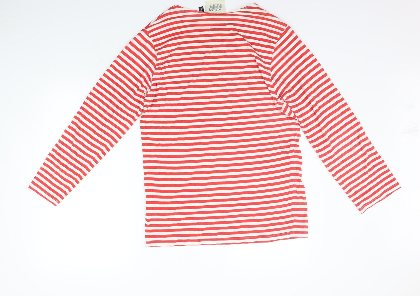 Topman Mens Red Striped   T-Shirt Size S