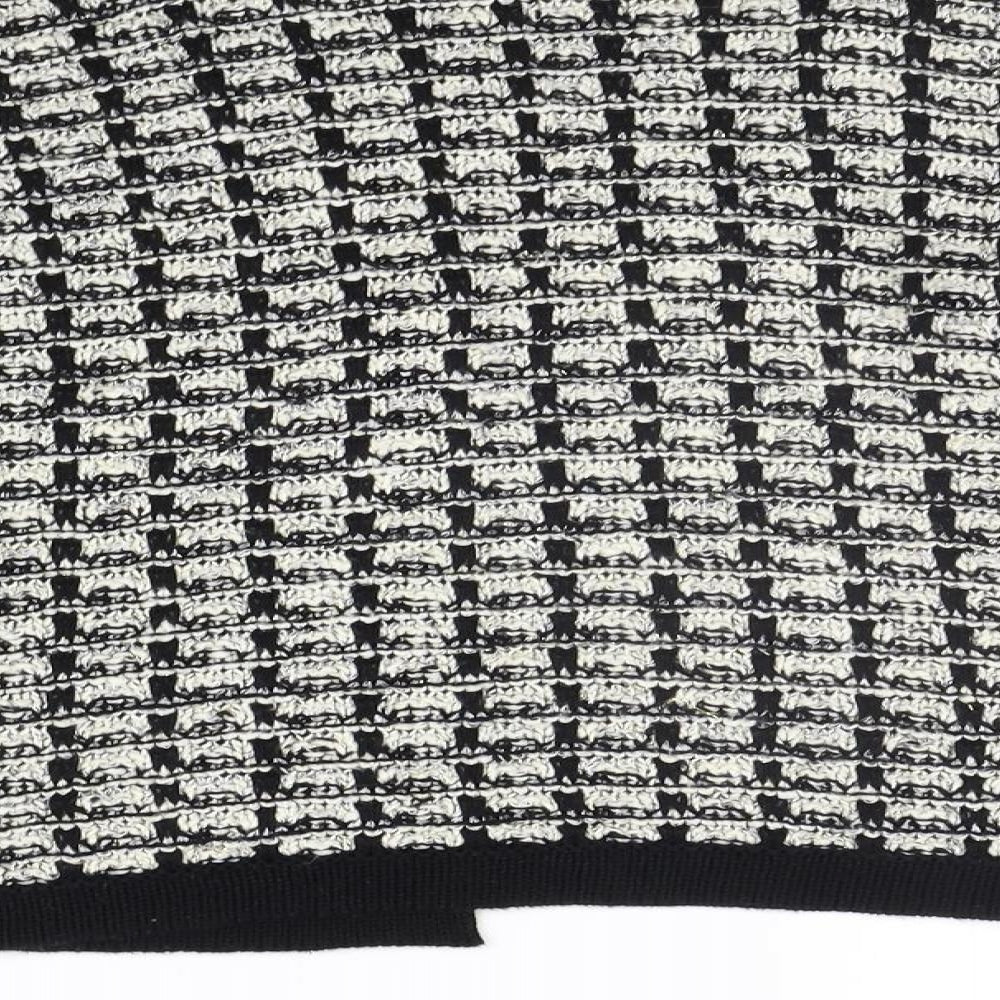 Marks and Spencer Womens Silver Check  Cardigan Jumper Size 14