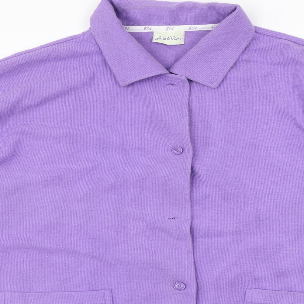 Joie de Vivre Womens Purple   Basic Button-Up Size XL