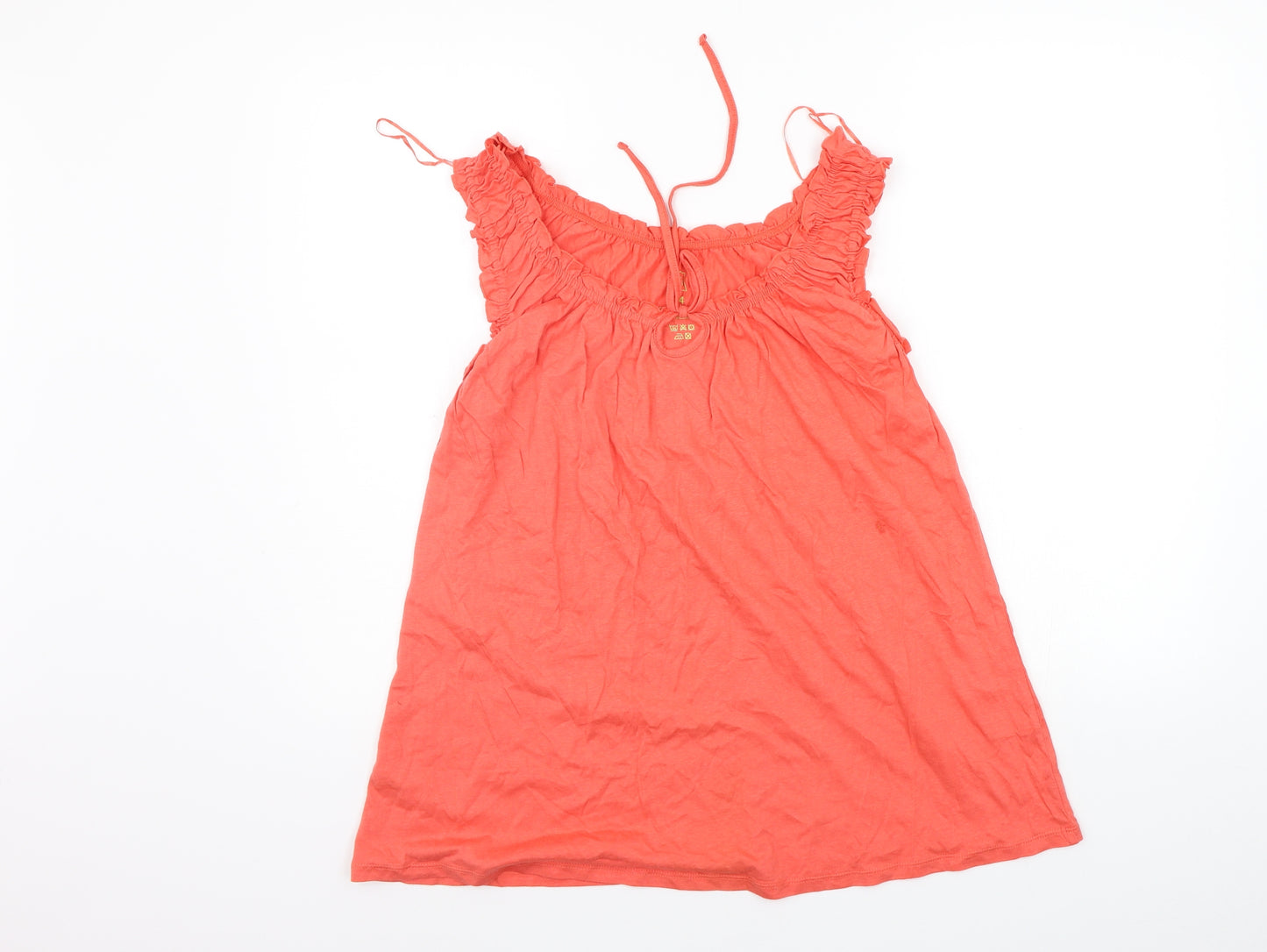 TU Womens Orange Houndstooth  Basic Tank Size 14