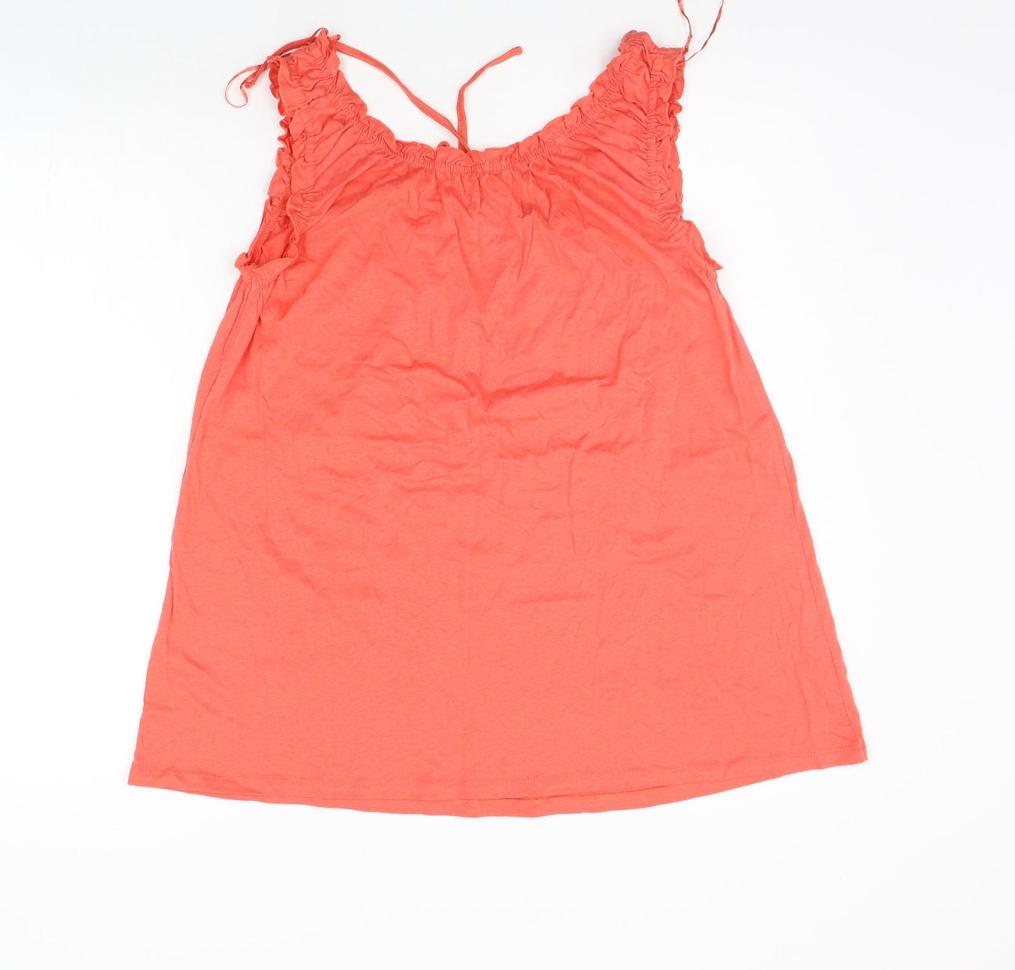 TU Womens Orange Houndstooth  Basic Tank Size 14