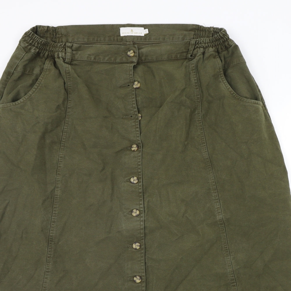 House of Bruar  Womens Green   A-Line Skirt Size 20