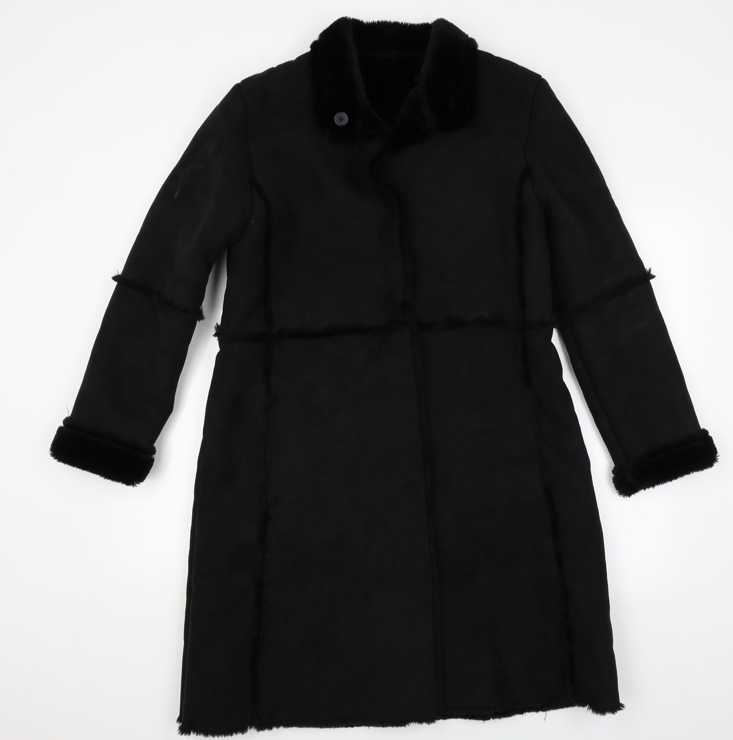 New Look Womens Black   Overcoat Coat Size 14