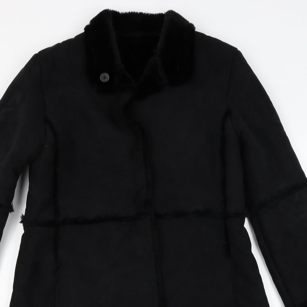 New Look Womens Black   Overcoat Coat Size 14