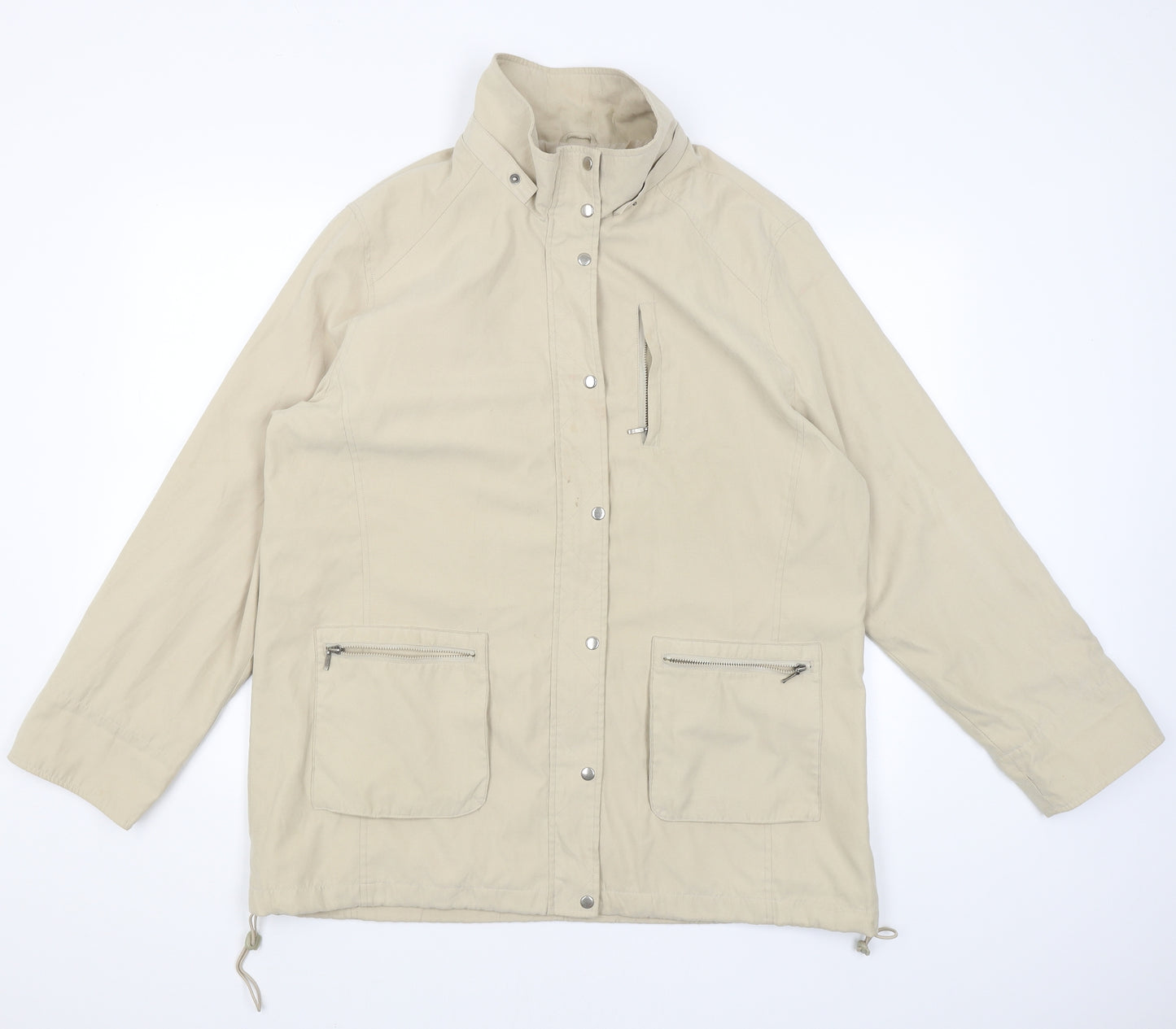 NuAge Womens Beige   Rain Coat Coat Size 18