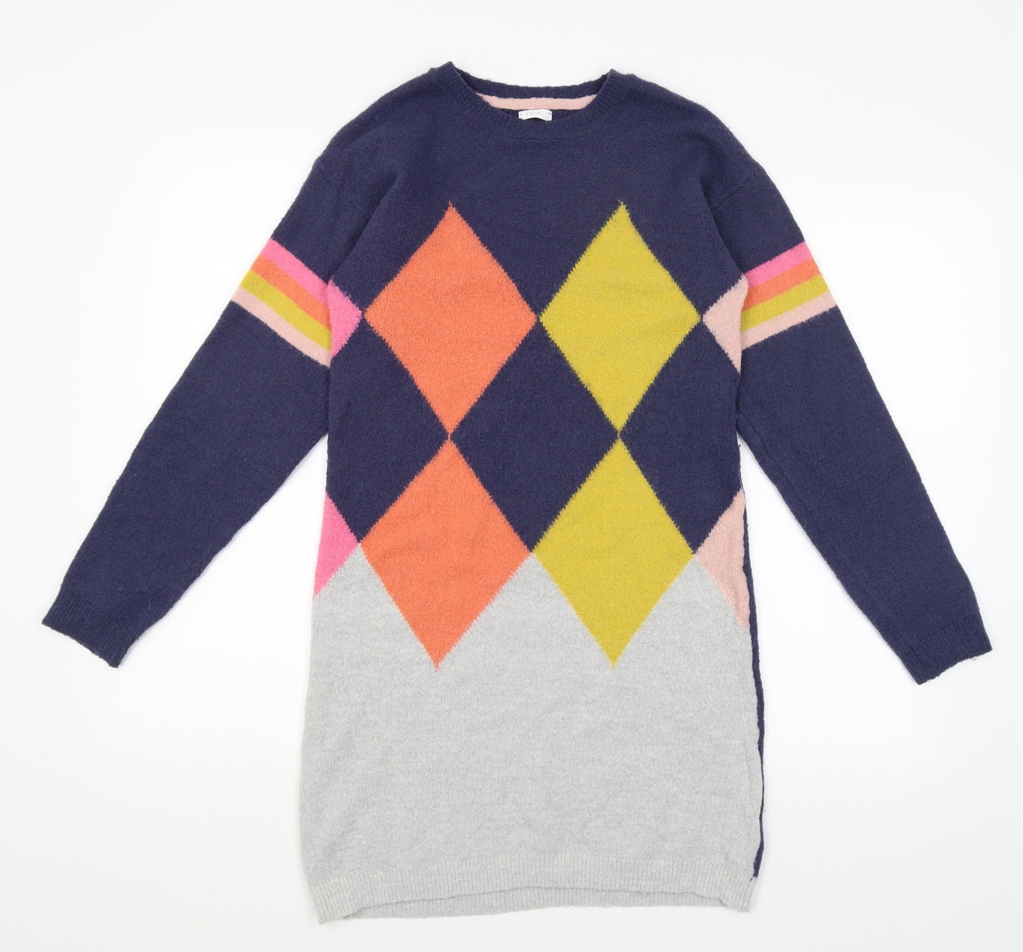 NEXT Girls Blue Argyle/Diamond  Pullover Jumper Size 13 Years