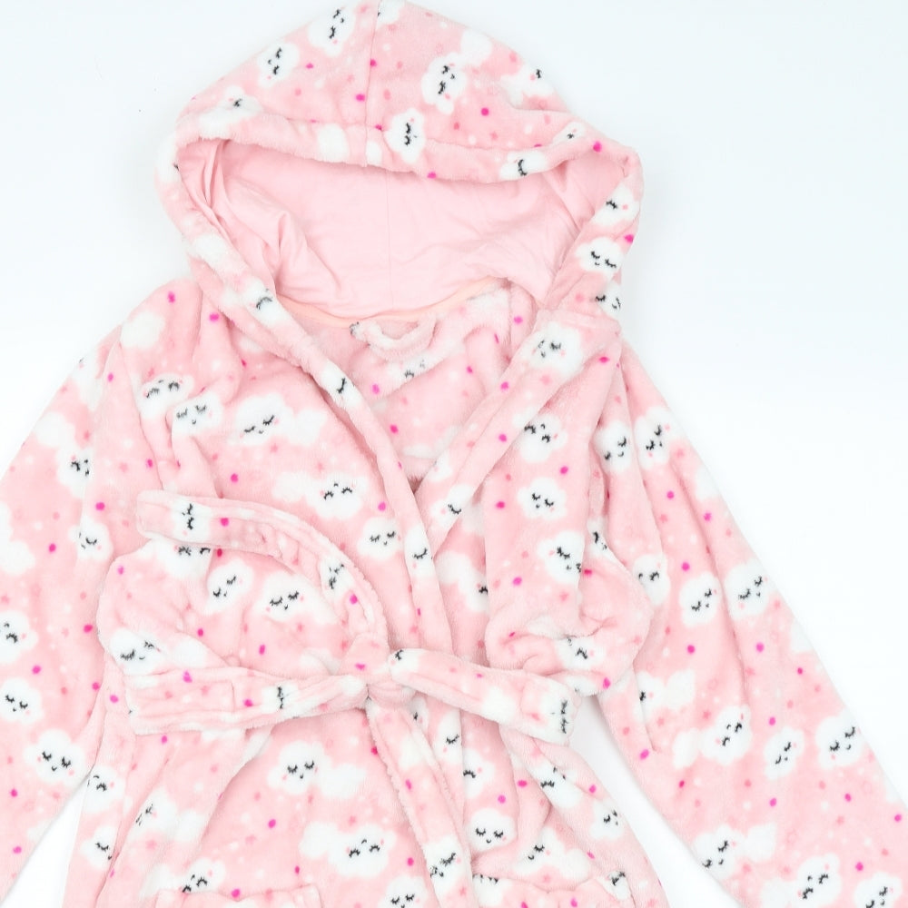 George Girls Pink Solid  Kimono Gown Size 10-11 Years  - Clouds