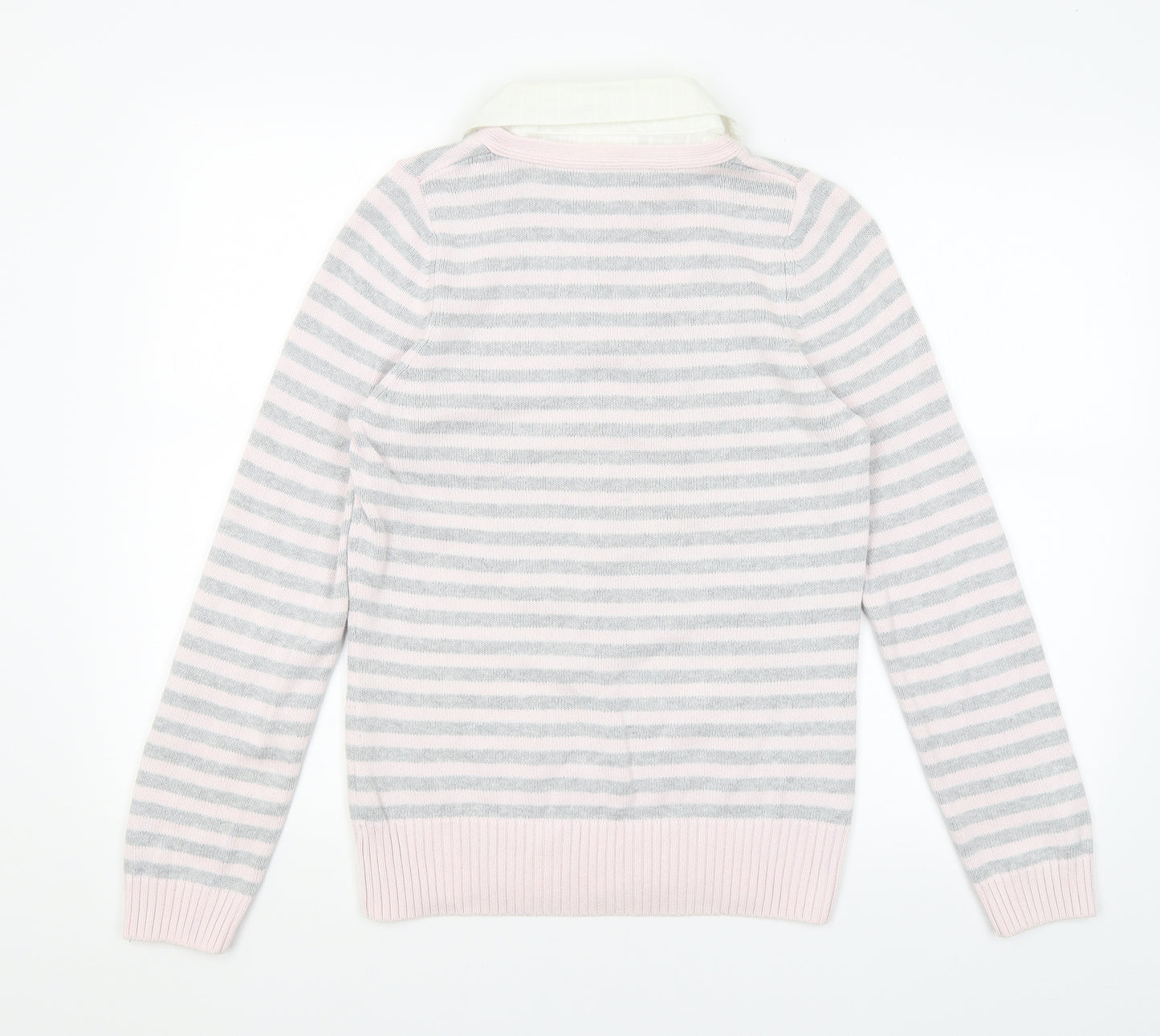 M&S Womens Pink Striped  Pullover Jumper Size 12