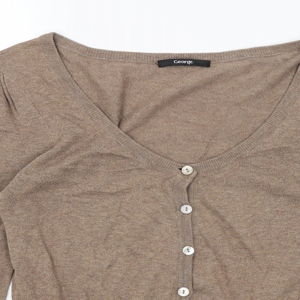 George Womens Brown   Cardigan Jumper Size 10