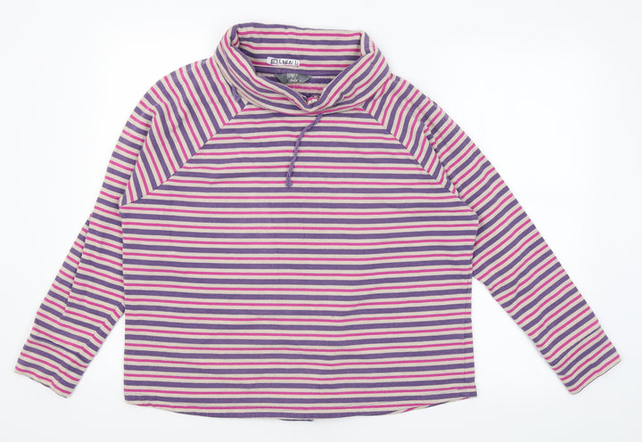 M&Co Womens Pink Striped Pullover Jumper Size 16
