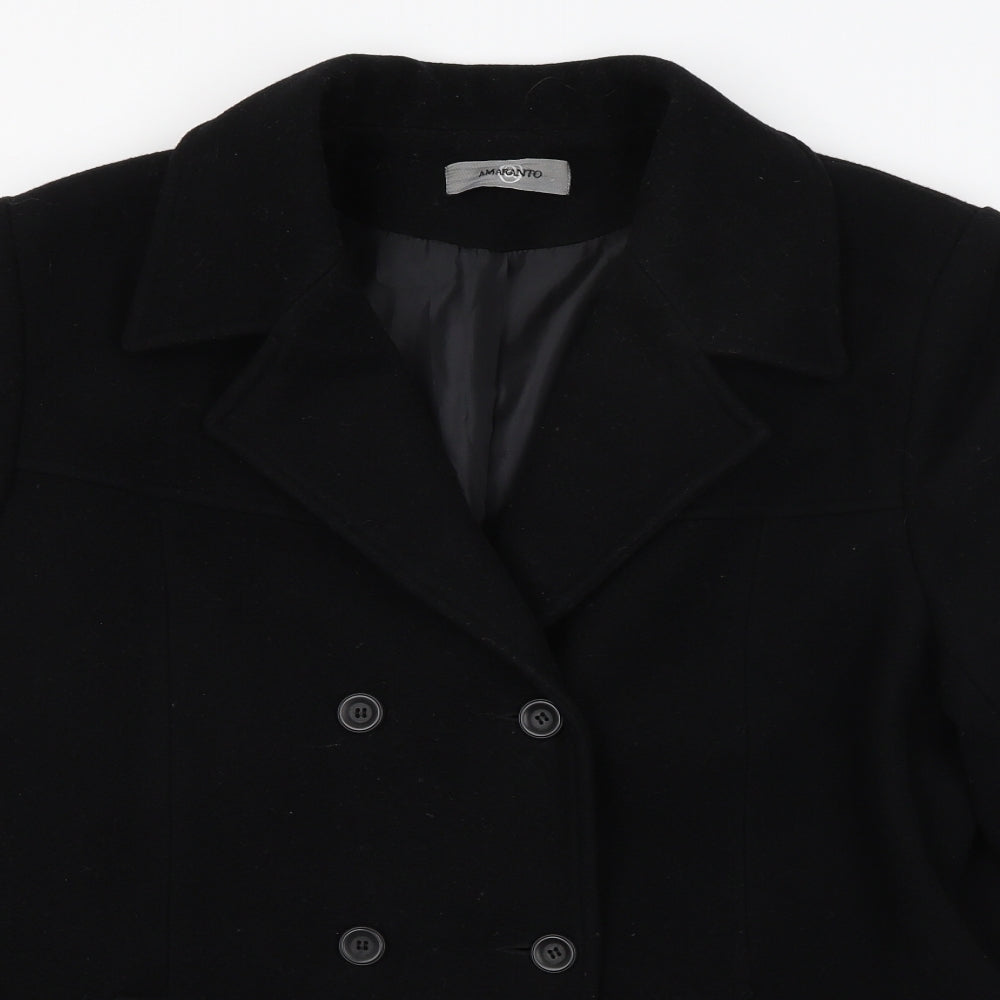 AMARANTO Womens Black   Overcoat Coat Size 18