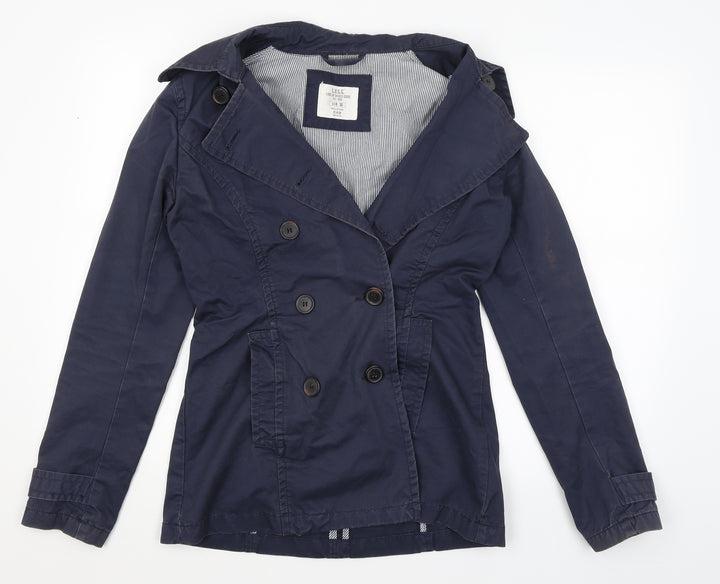 H&M Womens Blue   Overcoat Coat Size 8