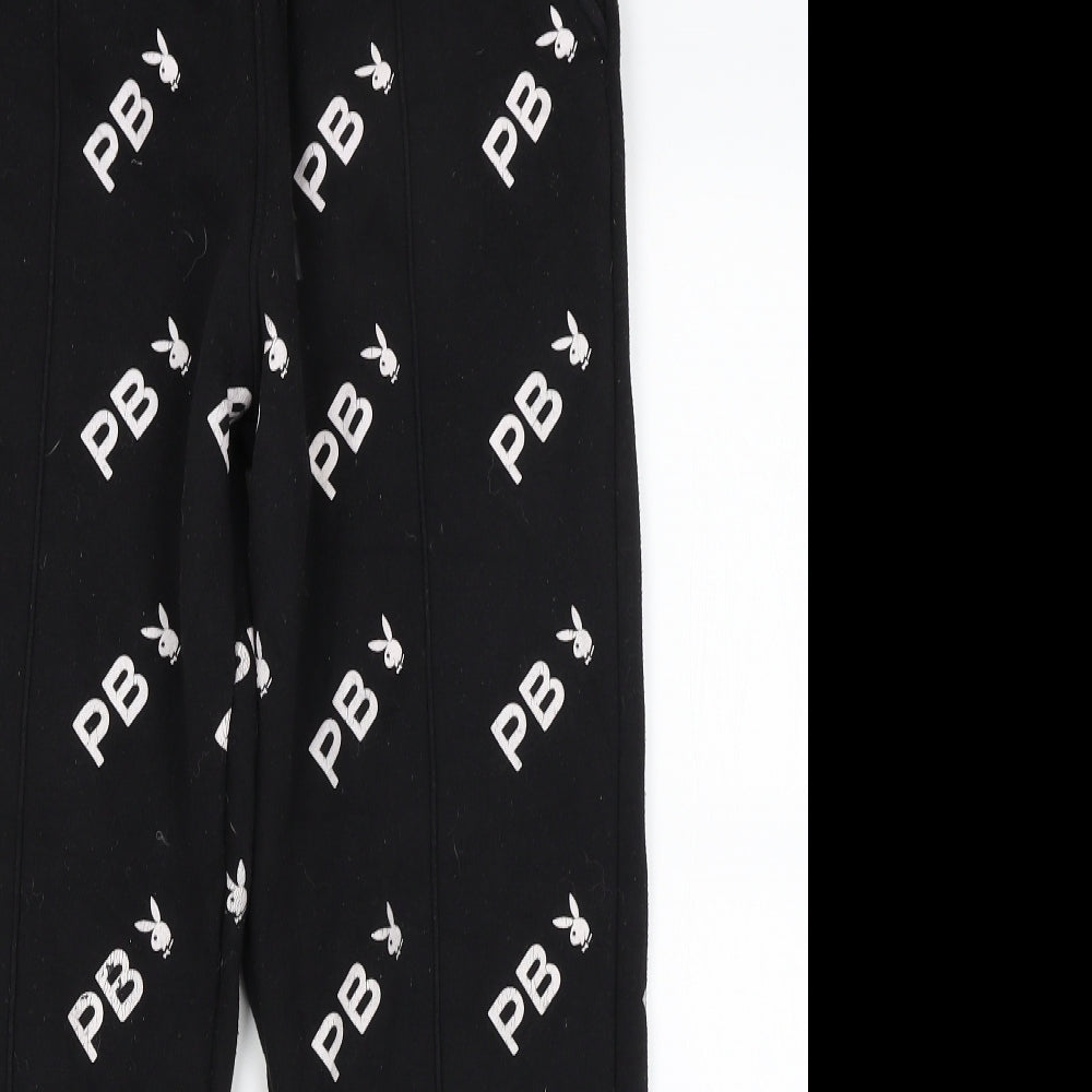 Playboy x Missguided Womens Black   Jogger Trousers Size 6 L27 in