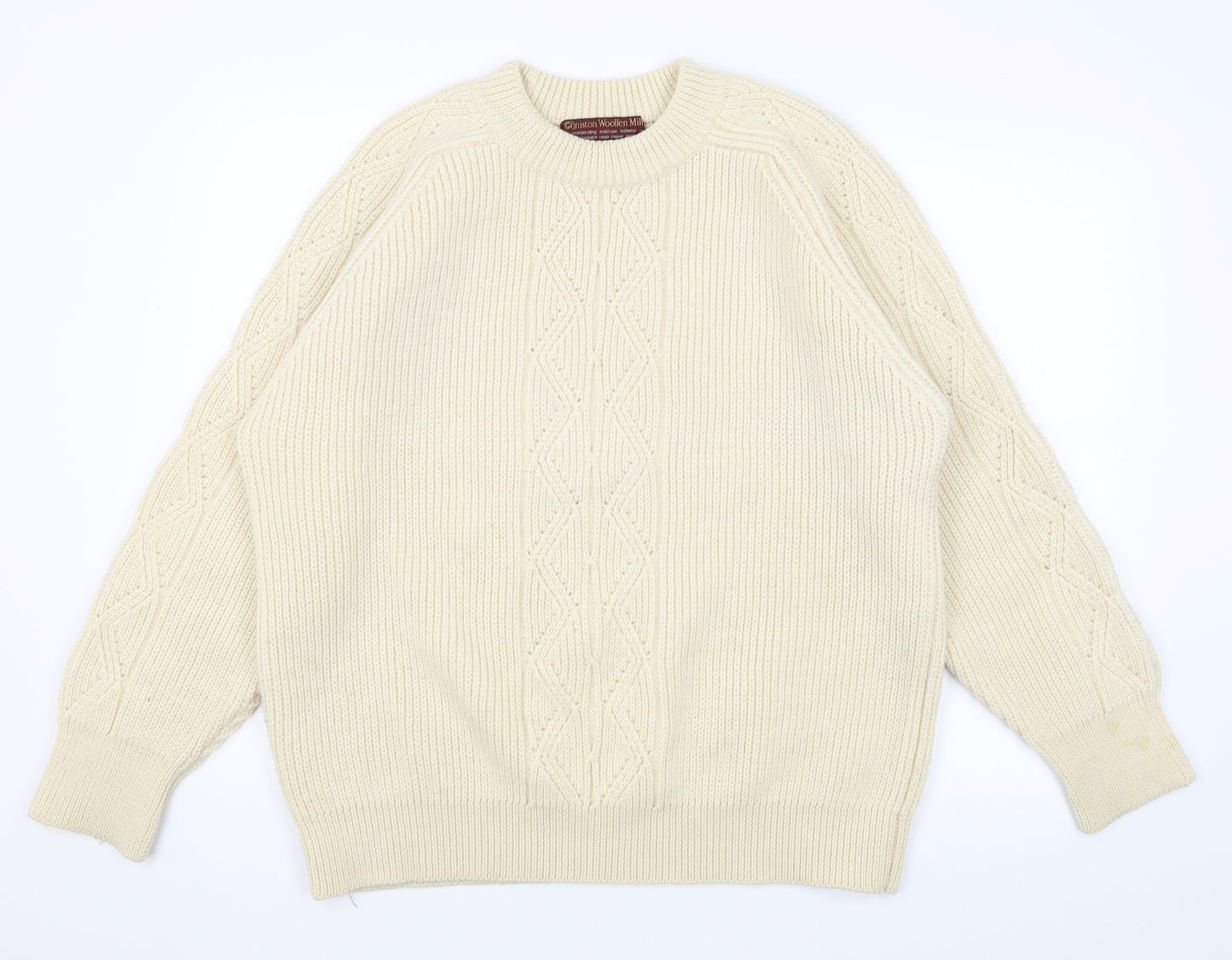 Conniston Woolen Mill Mens Ivory   Pullover Jumper Size L