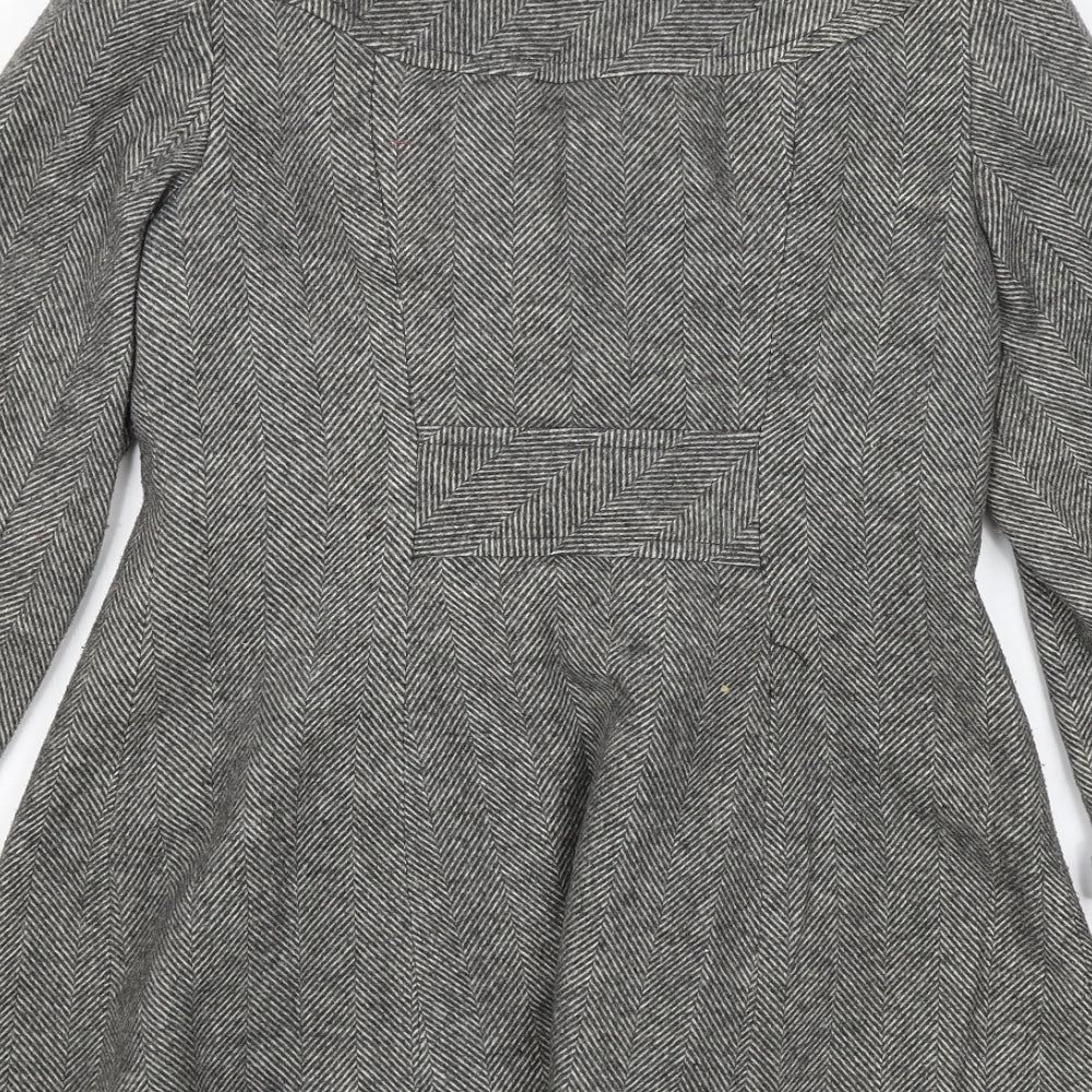 Jane Norman Womens Grey   Overcoat Coat Size 12