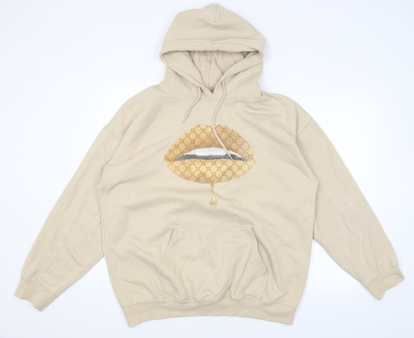 Preworn Mens Beige   Pullover Hoodie Size XL