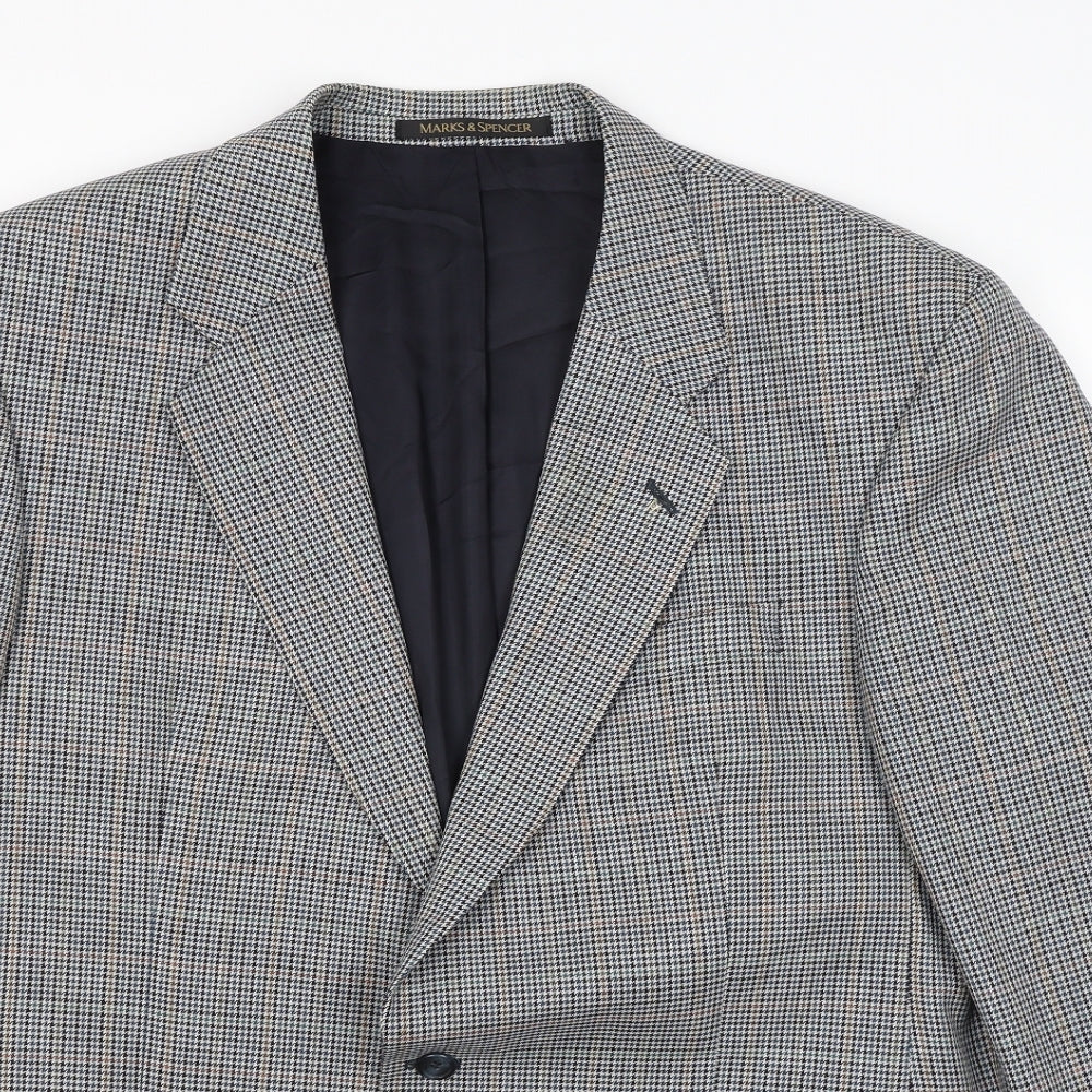 St Michael Mens Grey Houndstooth  Jacket Blazer