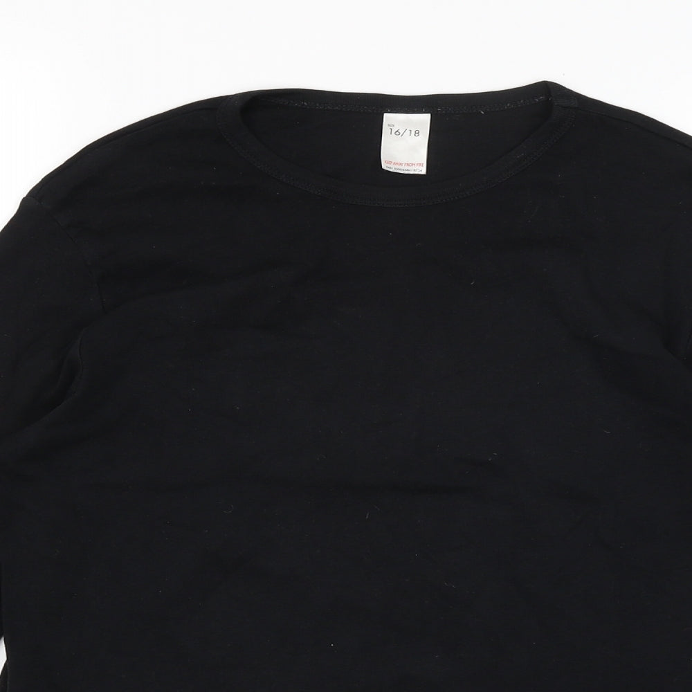 Tesco Womens Black   Basic T-Shirt Size 16
