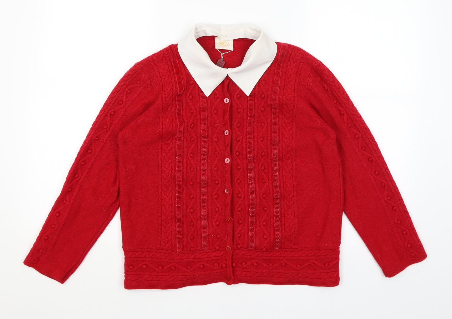 Country Casuals Womens Red   Cardigan Jumper Size L