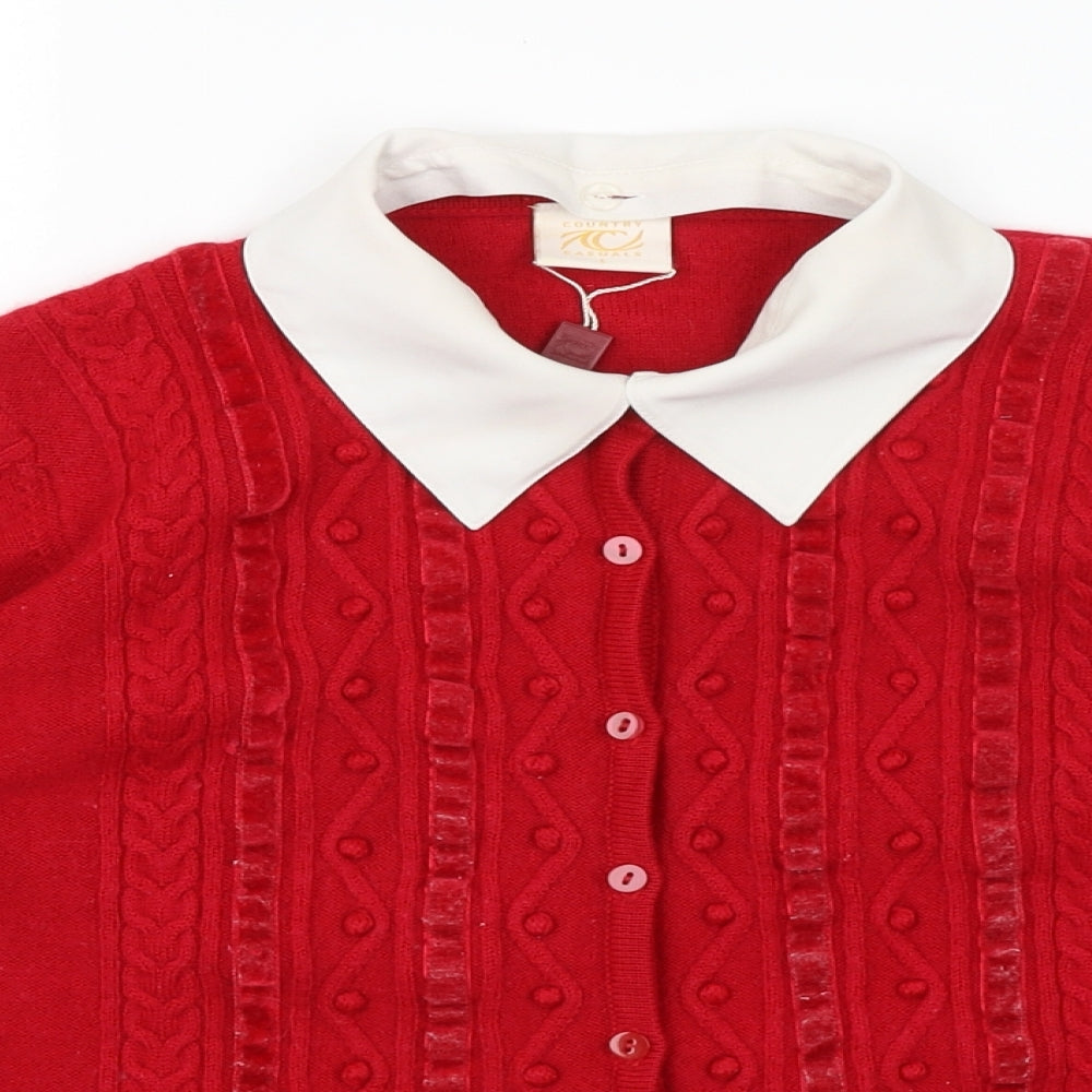 Country Casuals Womens Red   Cardigan Jumper Size L