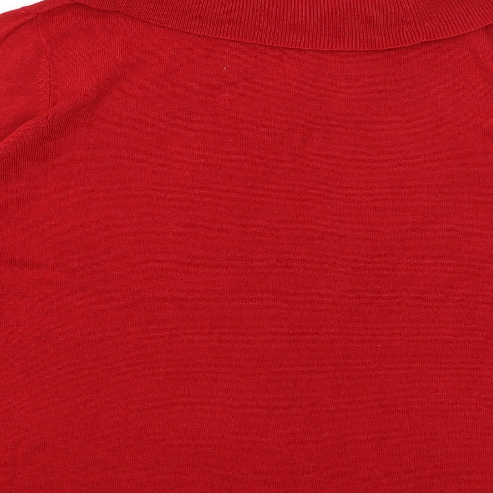 M&S Womens Red   Pullover Jumper Size 18
