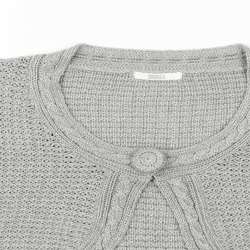 M&S Womens Grey   Cardigan Jumper Size 18