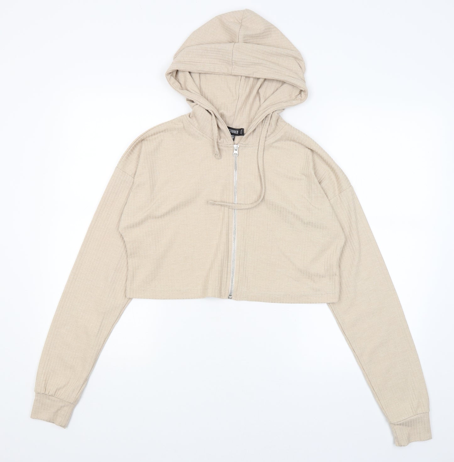 Missguided Womens Beige   Full Zip Hoodie Size 8
