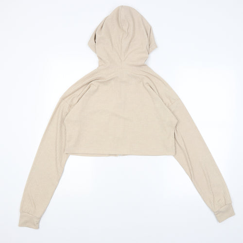 Missguided Womens Beige   Full Zip Hoodie Size 8