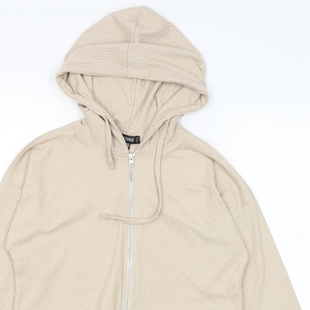 Missguided Womens Beige   Full Zip Hoodie Size 8