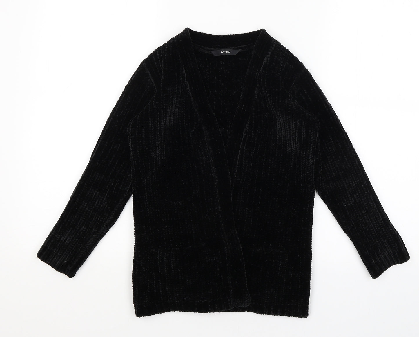 George Girls Black   Wrap Jumper Size 7-8 Years