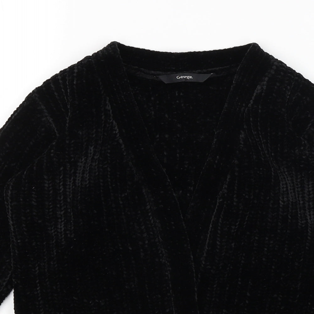 George Girls Black   Wrap Jumper Size 7-8 Years