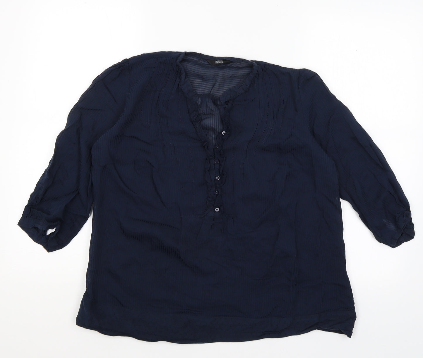 M&S Womens Blue   Basic Blouse Size 12