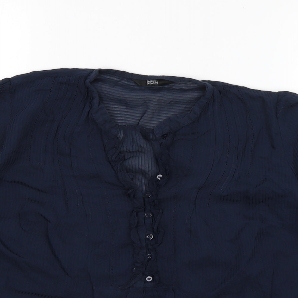 M&S Womens Blue   Basic Blouse Size 12