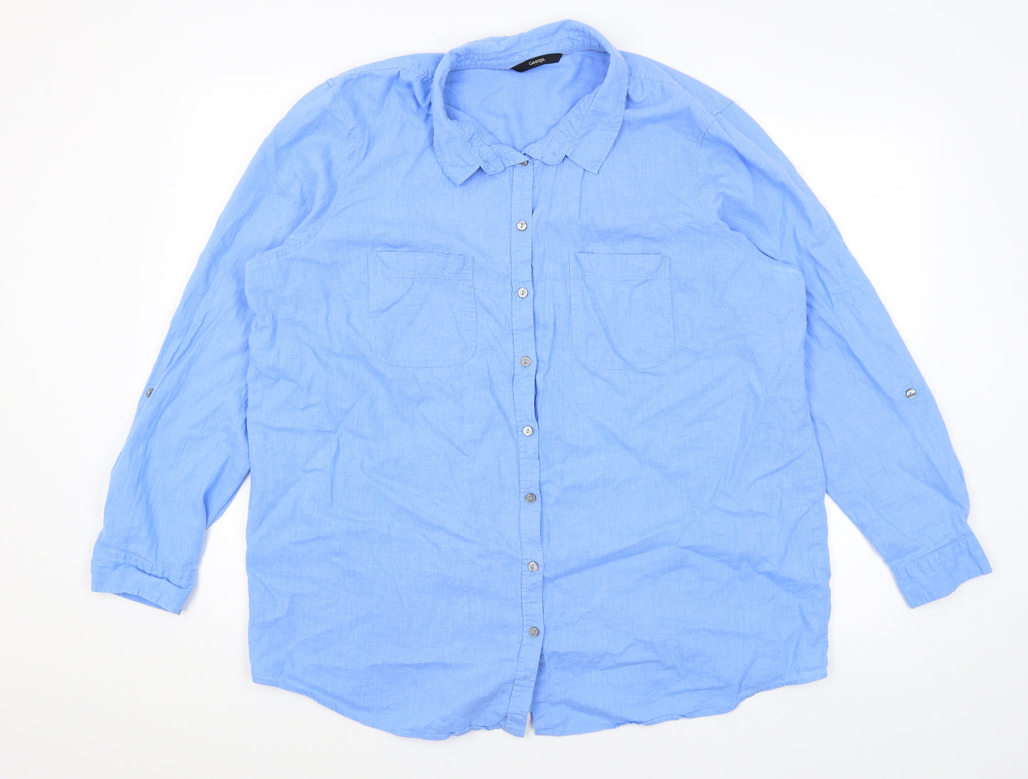 George Womens Blue   Basic Button-Up Size 20