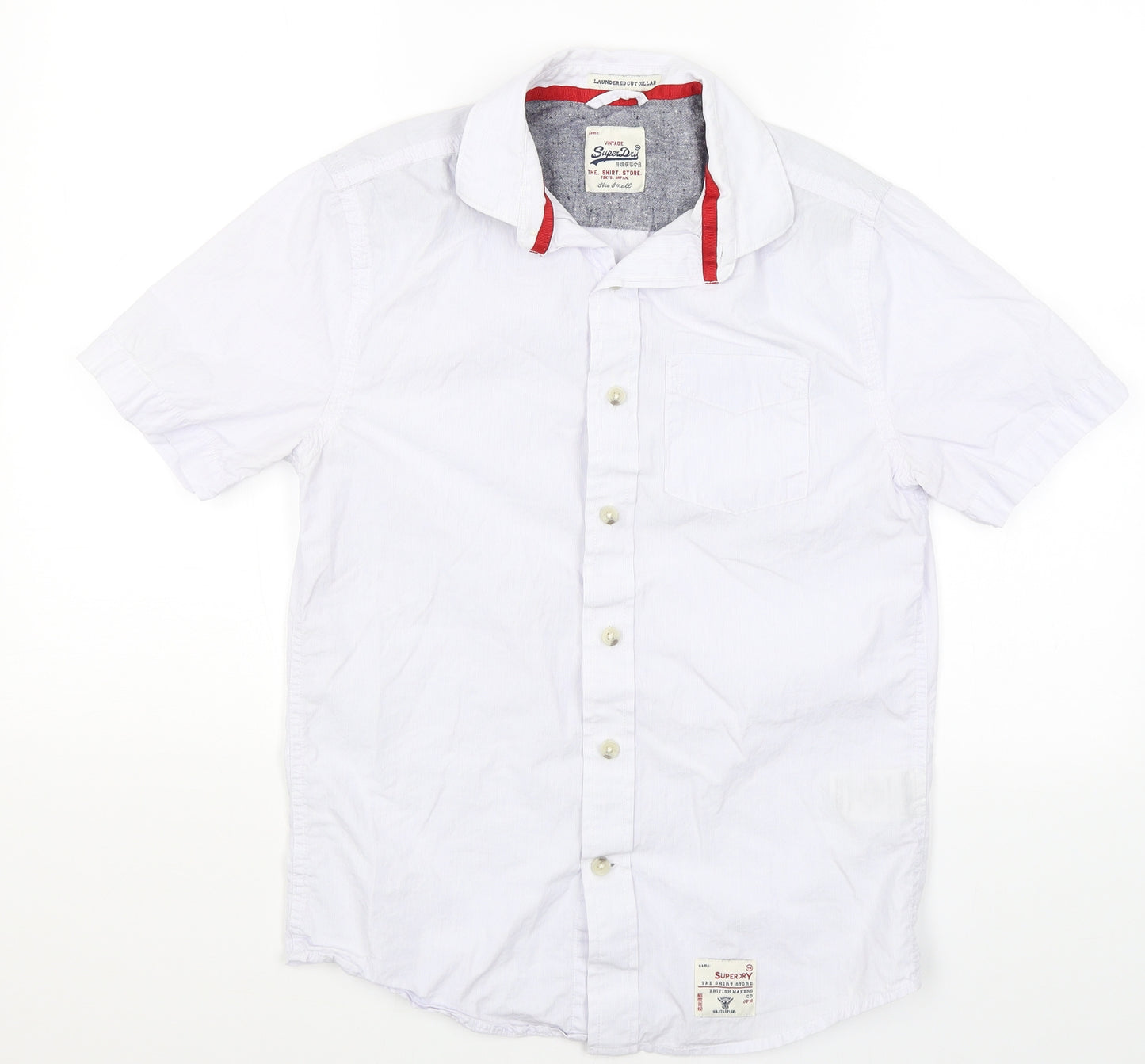 Superdry Mens White Striped   Button-Up Size S
